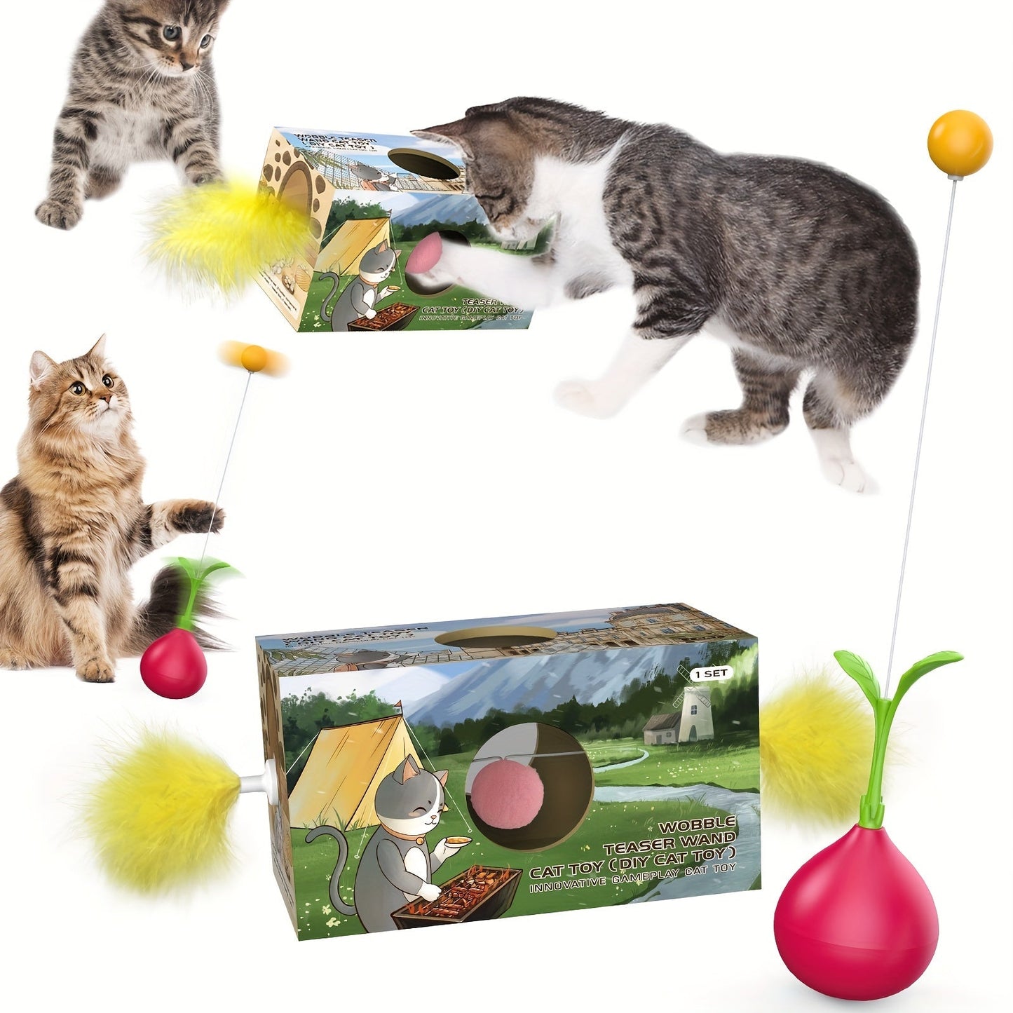 Interactive 1 To 2 Cat Toys-4