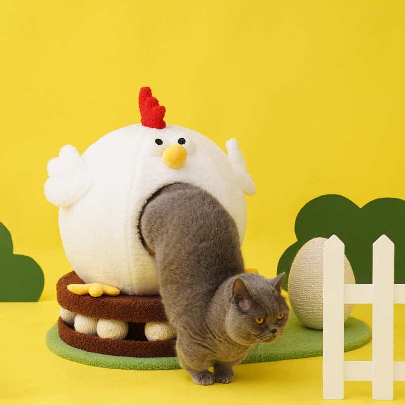 Chick Cat Litter Summer Retreat with Turntable Play Toys-1