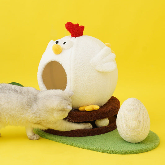 Chick Cat Litter Summer Retreat with Turntable Play Toys-0