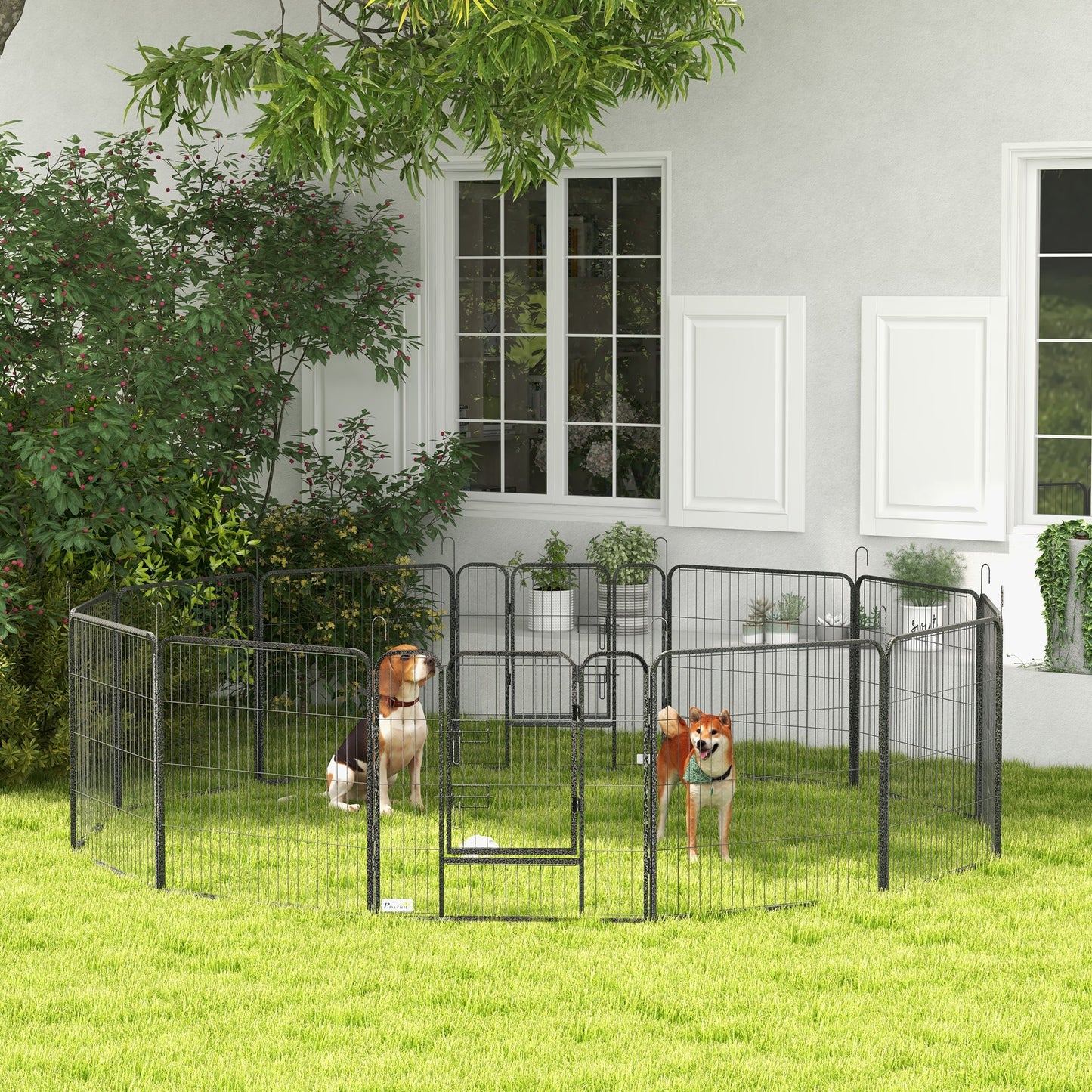 Heavy Duty Puppy Play Pen, 12 Panels Pet Exercise Pet, Pet Playpen for Small and Medium Dogs-1