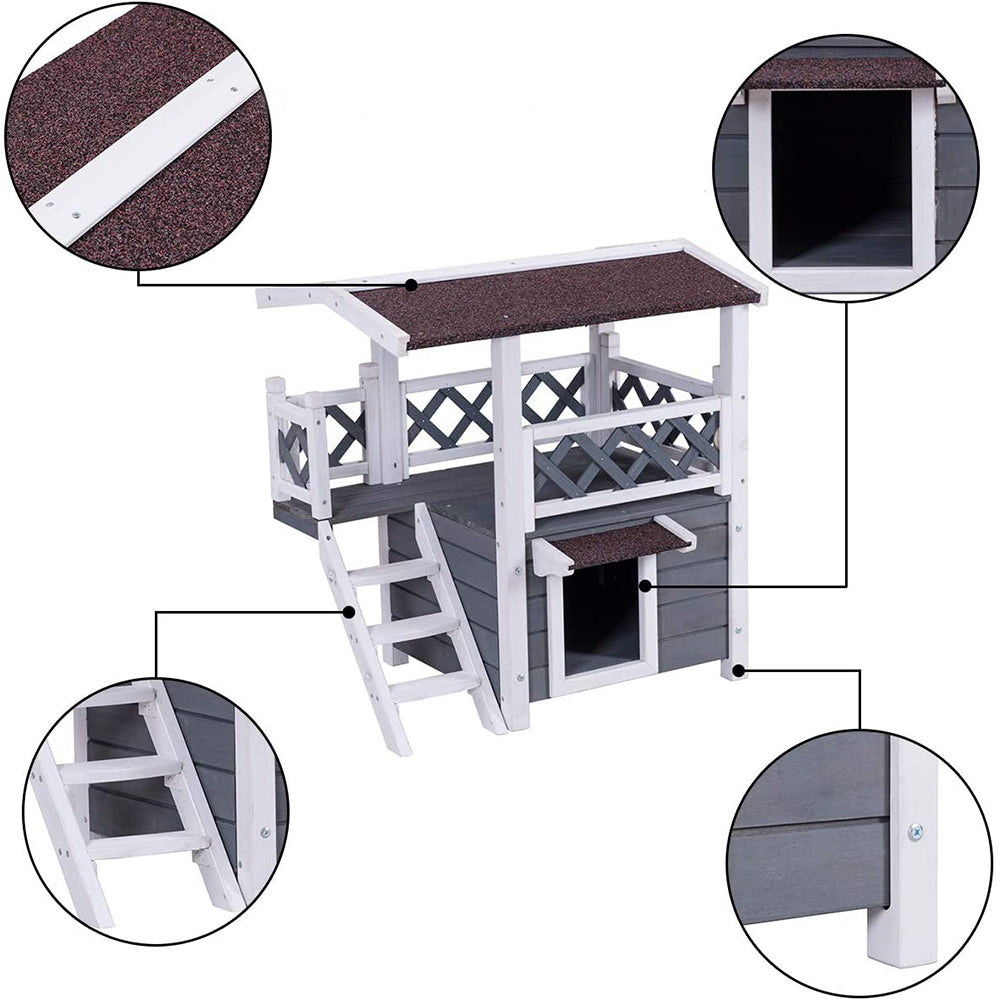 Cusca cu doua nivele pentru caini si pisici-4