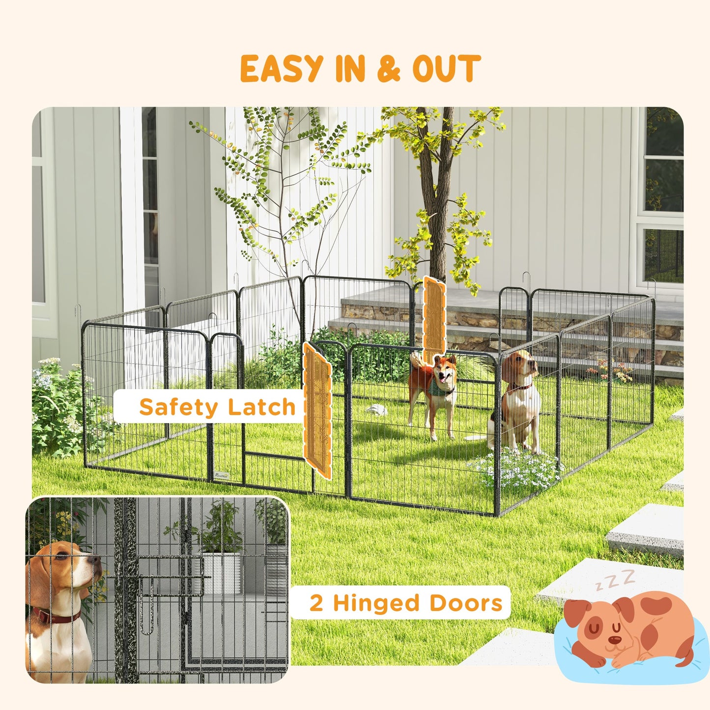 Heavy Duty Puppy Play Pen, 12 Panels Pet Exercise Pet, Pet Playpen for Small and Medium Dogs-4