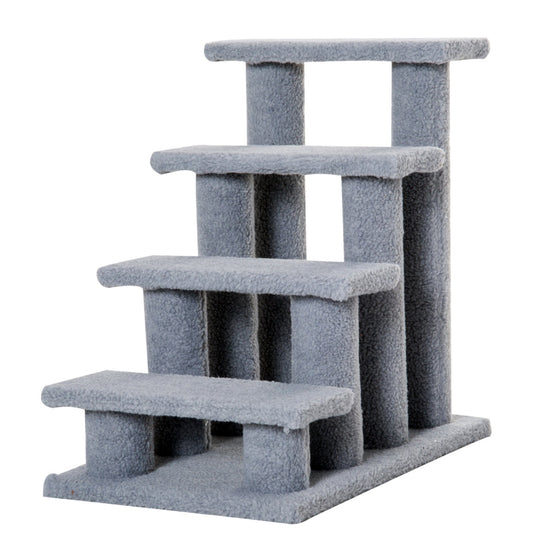 Pet Stair Pet Steps for Bed Cat Little Older Animal Climb Ladder Portable Pet Access Assistance 63.5x43x60cm Grey-0