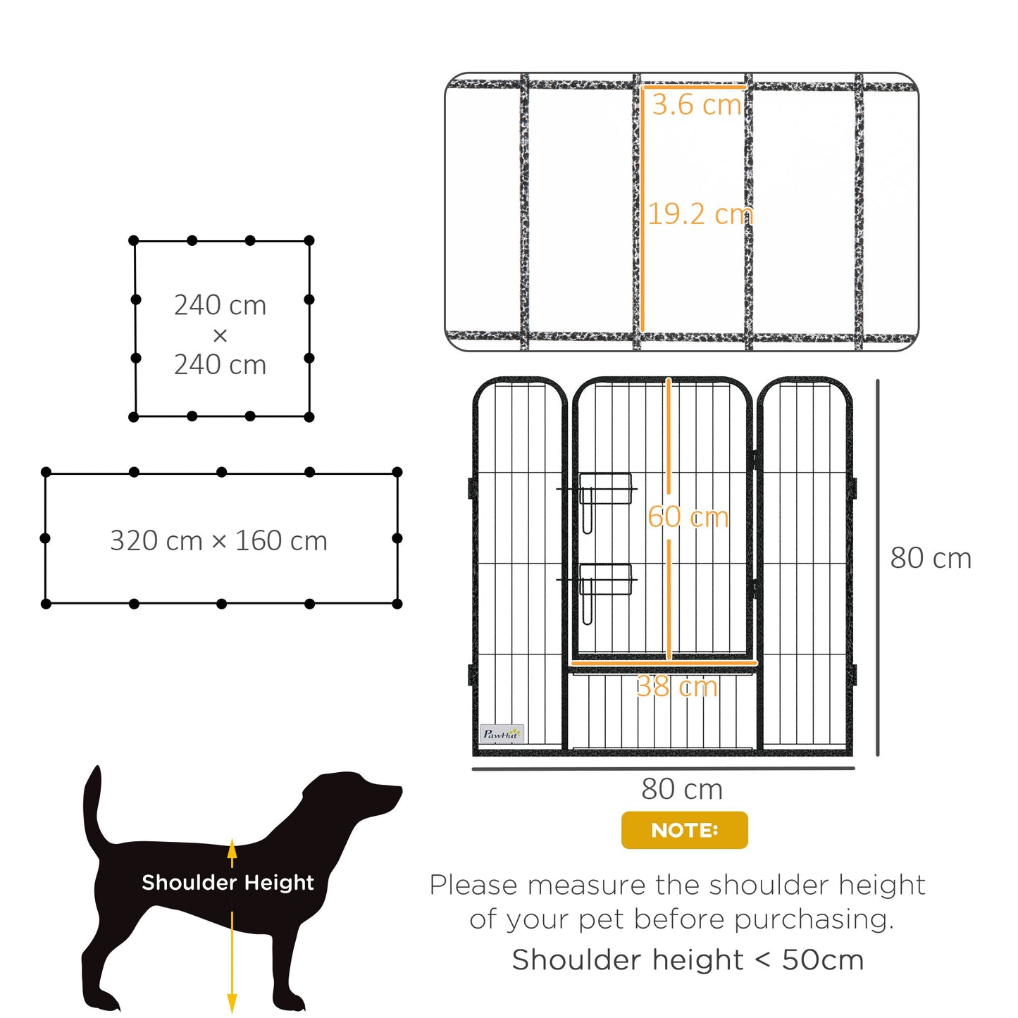 Heavy Duty Puppy Play Pen, 12 Panels Pet Exercise Pet, Pet Playpen for Small and Medium Dogs-2